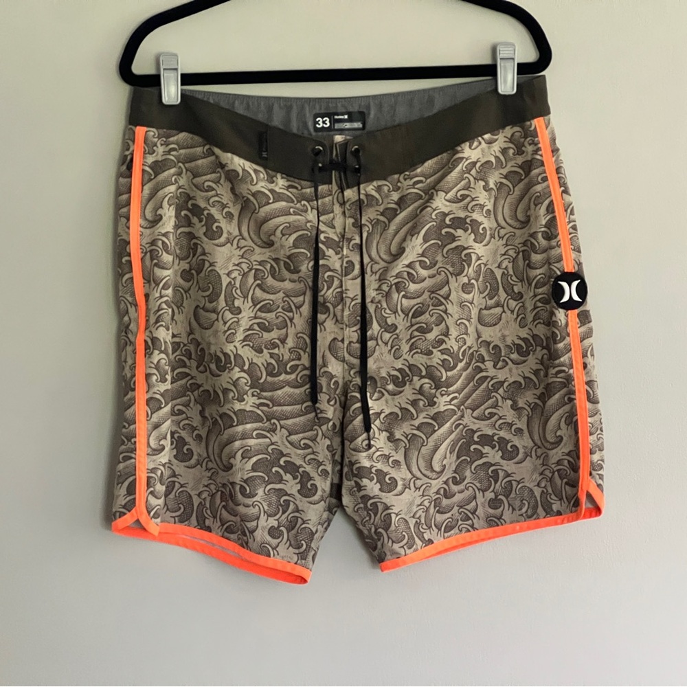 Hurley Phantom Men's Board Shorts - Olive and Orange